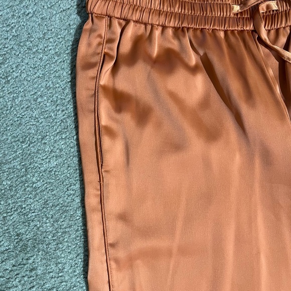 Elie Tahari Rust Wide Leg Satin Pants - Picture 6 of 10